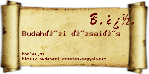 Budaházi Ézsaiás névjegykártya